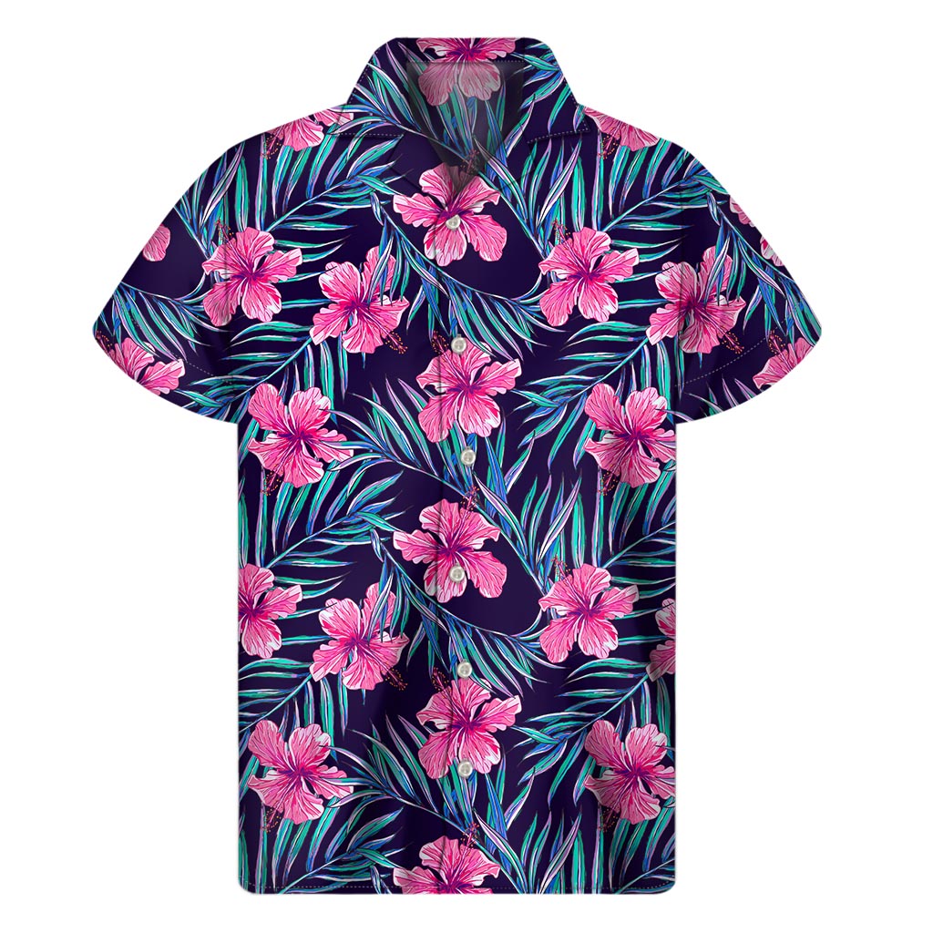 Teal Tropical Hibiscus Hawaiian Shirt: Embrace Island Style in This Men&#39;s Short Sleeve Outfit - 1