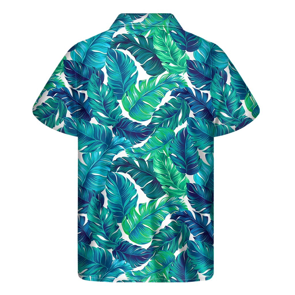 Teal Tropical Leaf Hawaiian Shirt: Embrace Island Style with This Men&#39;s Short Sleeve Shirt - 2