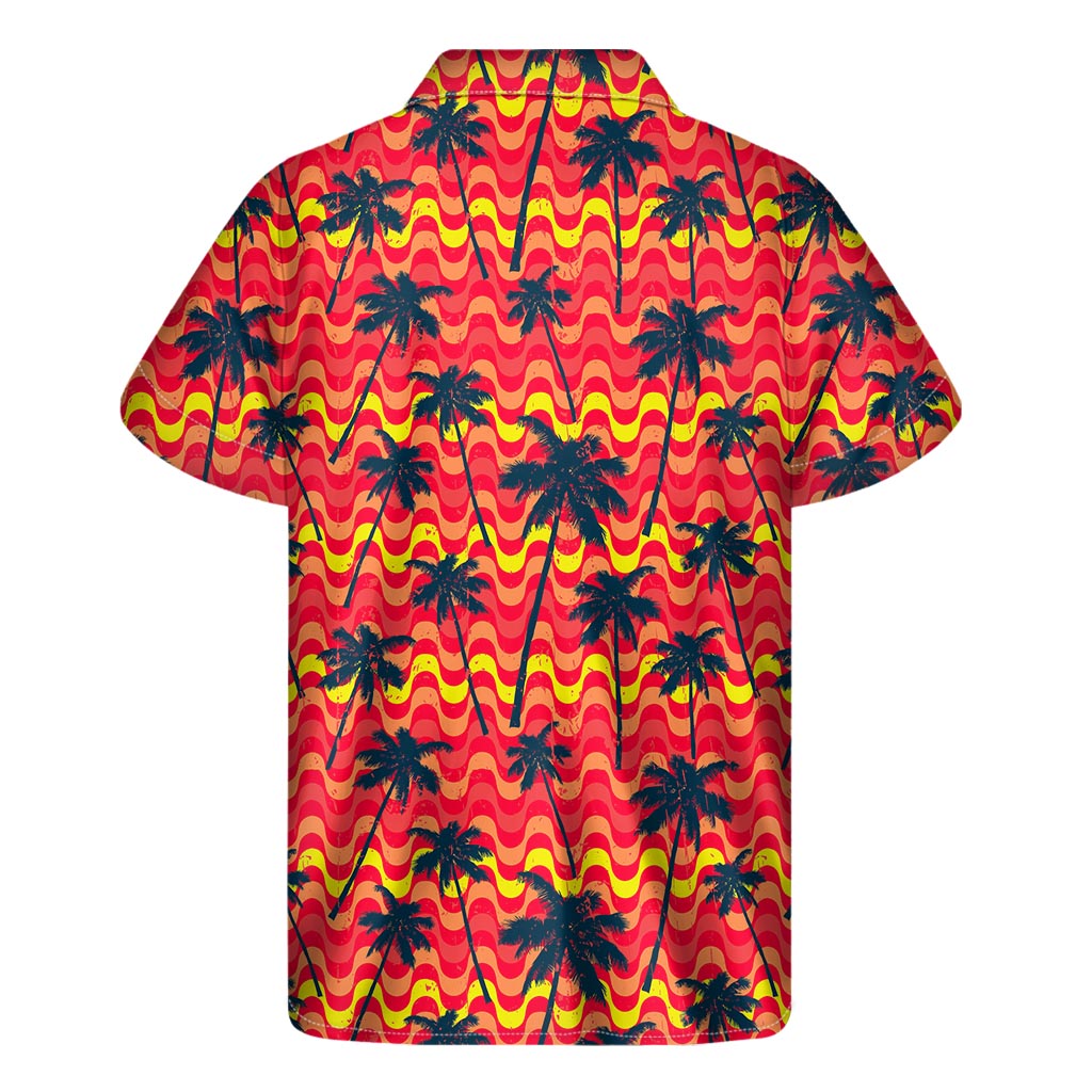 Tropical Vibes: Trippy Palm Tree Hawaiian Short Sleeve Shirt - 2