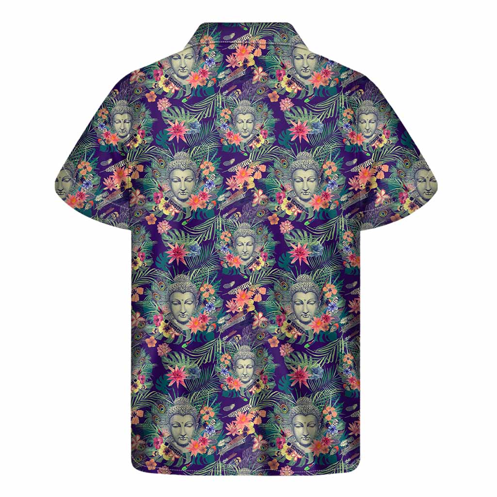 Tropical Buddha Print Hawaiian Short Sleeve Shirt - Embrace the Aloha Spirit - 2