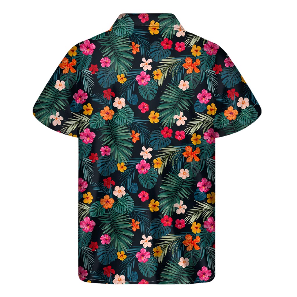 Tropical Flowers Hawaiian Print Short Sleeve Shirt - 2