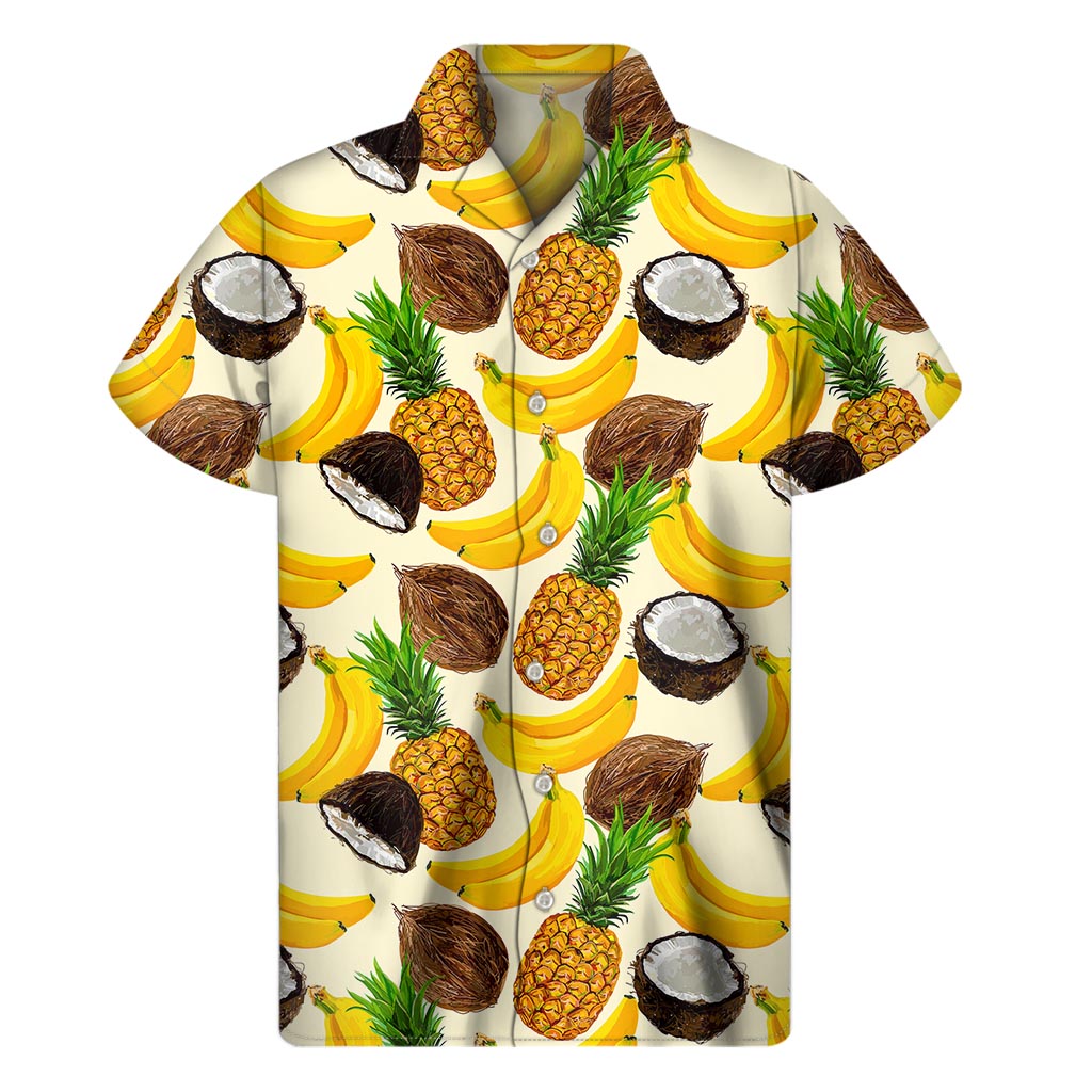 Tropical Fruit Paradise: Hawaiian Short Sleeve Shirt - 1