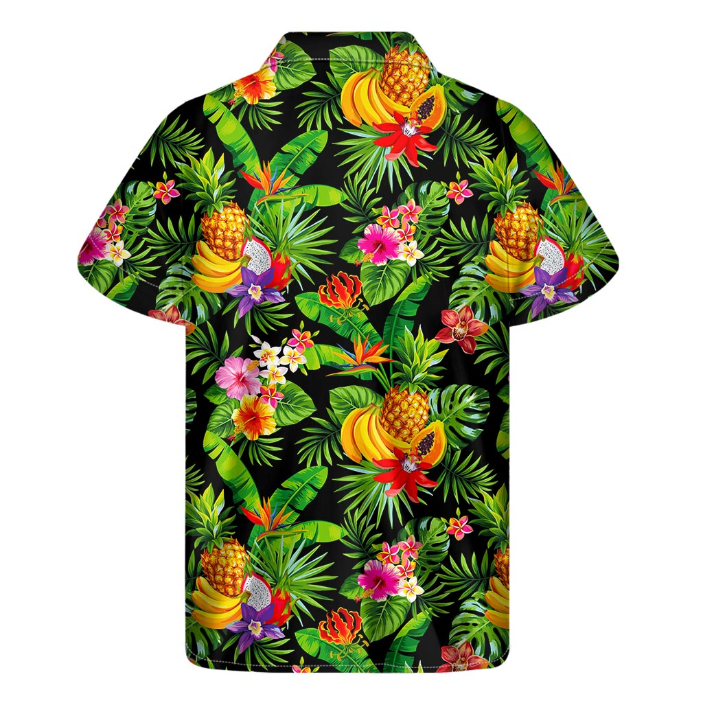 Tropical Hawaiian Fruits Pattern Print Short Sleeve Shirt for Men - 2