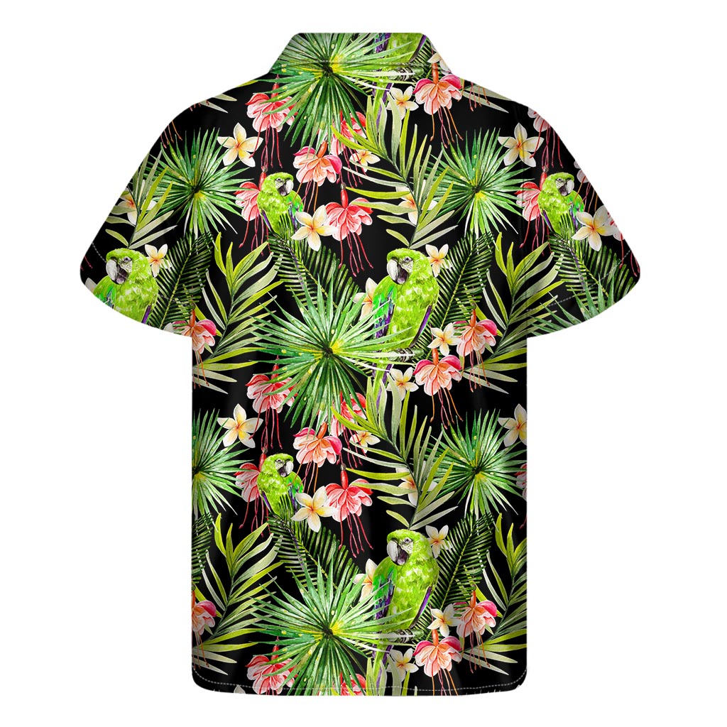 Paradise Found: Tropical Hawaiian Parrot Print Men&#39;s Short Sleeve Shirt - 2