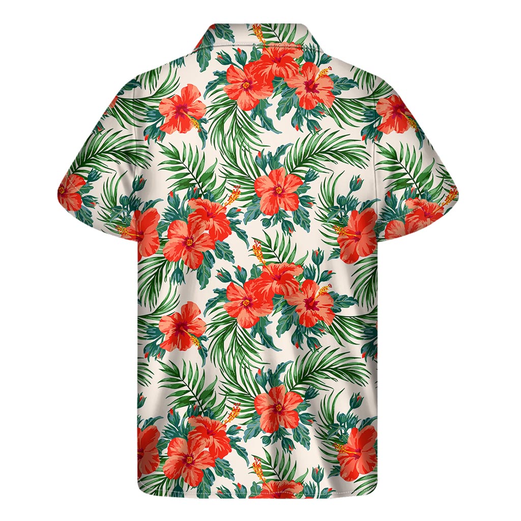 Tropical Hibiscus Blossom Men&#39;s Hawaiian Short Sleeve Shirt - 2