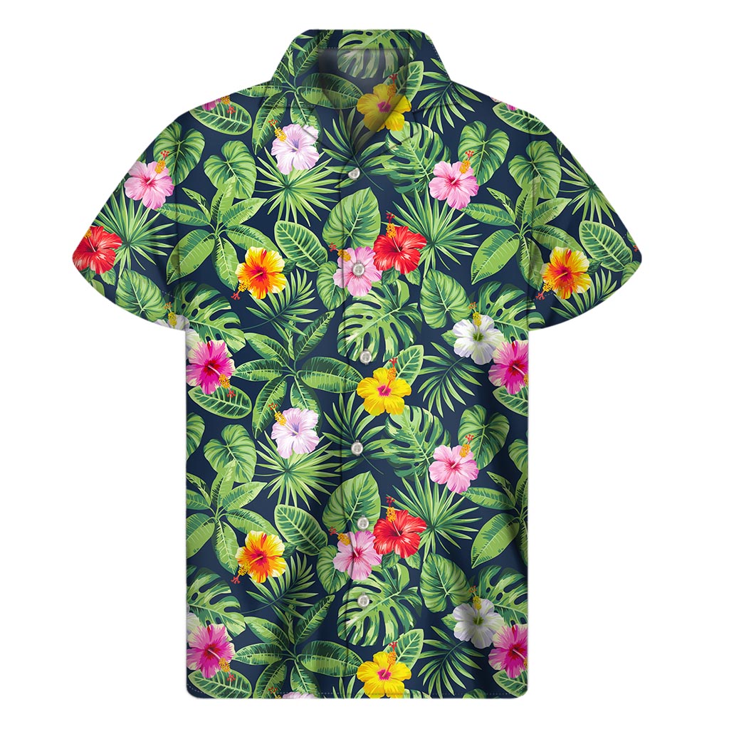 Tropical Hibiscus Flowers Hawaiian Shirt for Men - 1