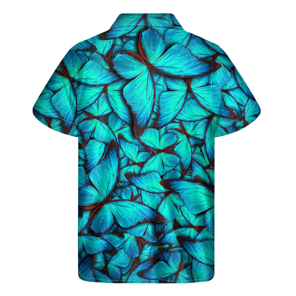 Turquoise Butterfly Hawaiian Aloha Shirt - 2