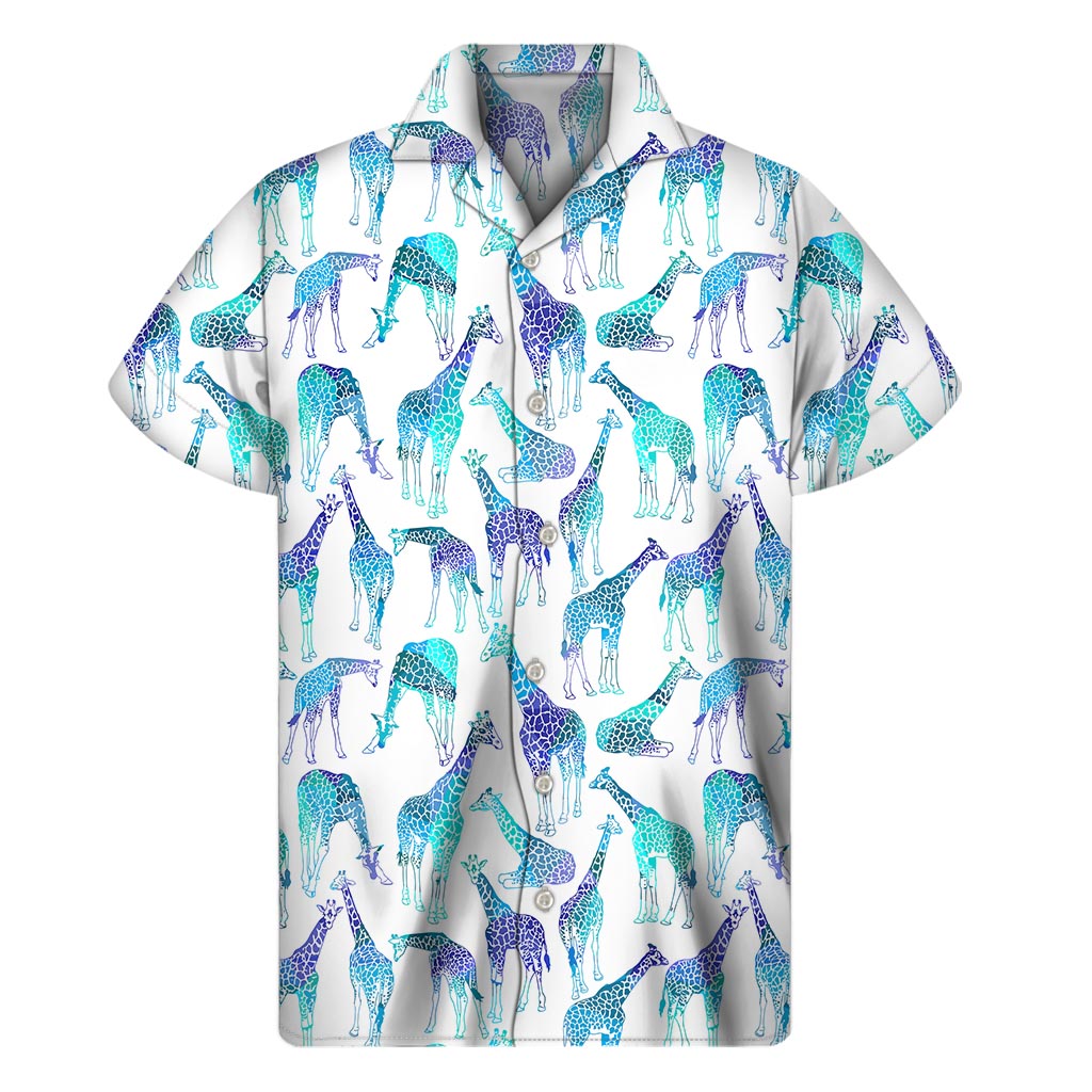 Tropical Oasis: The Turquoise Giraffe Hawaiian Outfit - 1