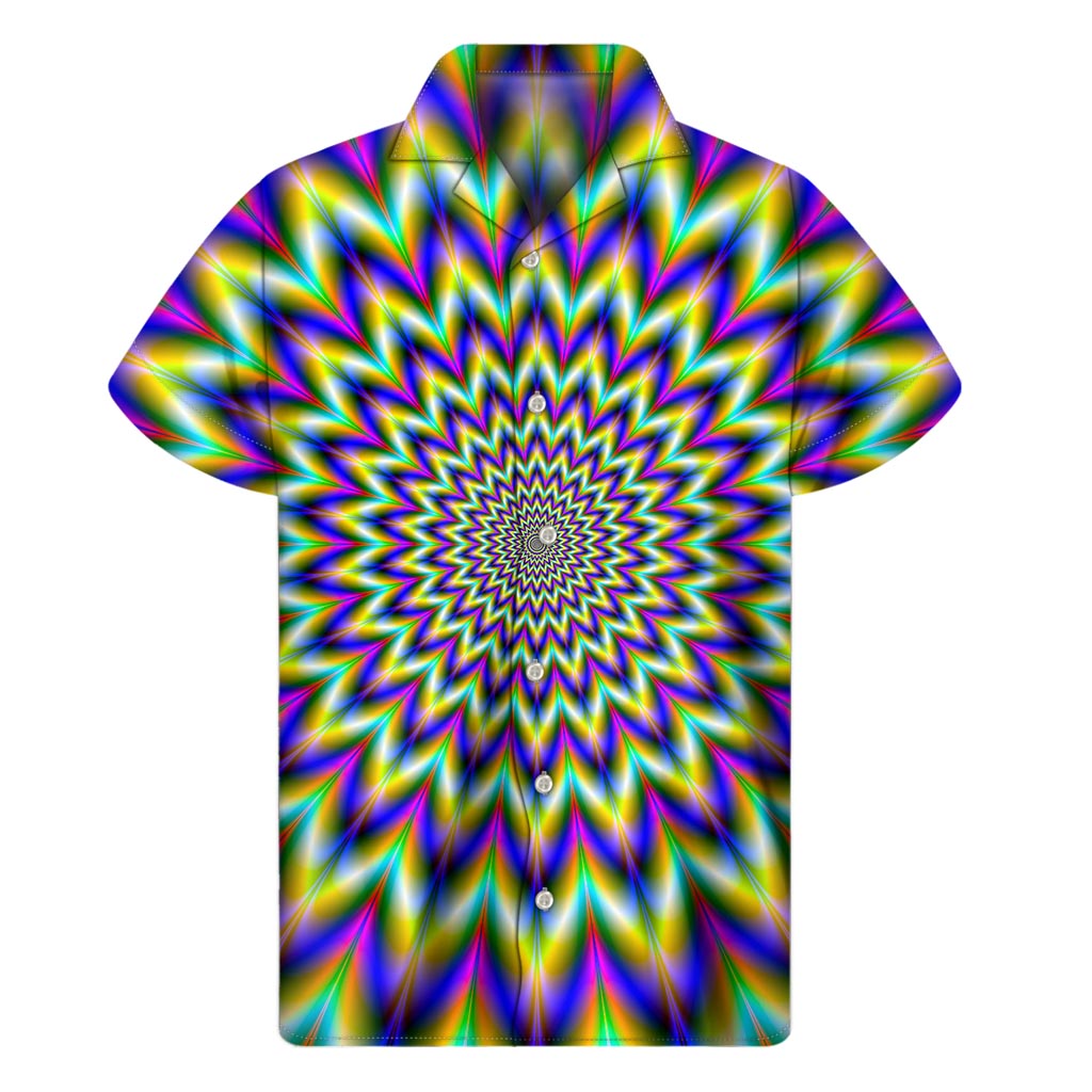 Hawaiian Vibes: Twinkle Psychedelic Optical Illusion Men's Short Sleeve Hawaiian Shirt - 1