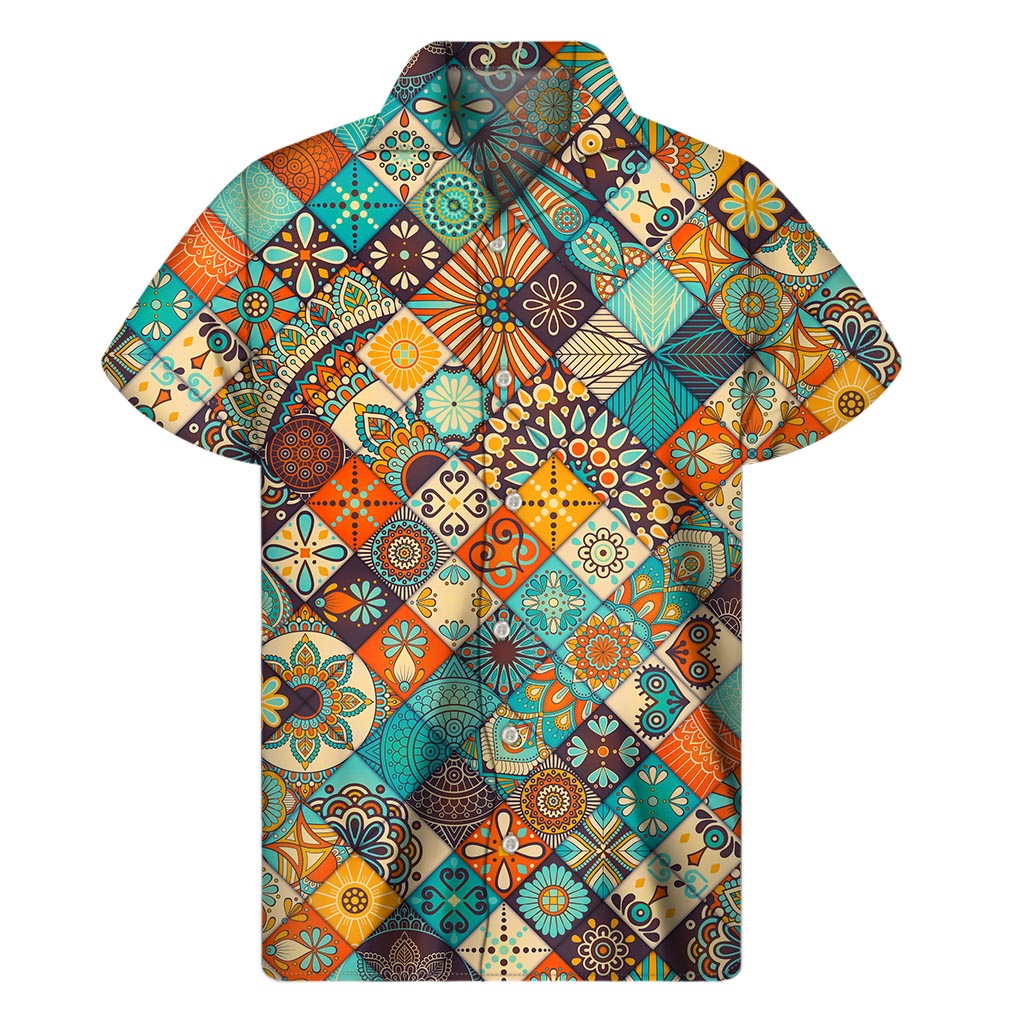 Tropical Vibes: Vintage Mandala Bohemian Hawaiian Shirt - 1