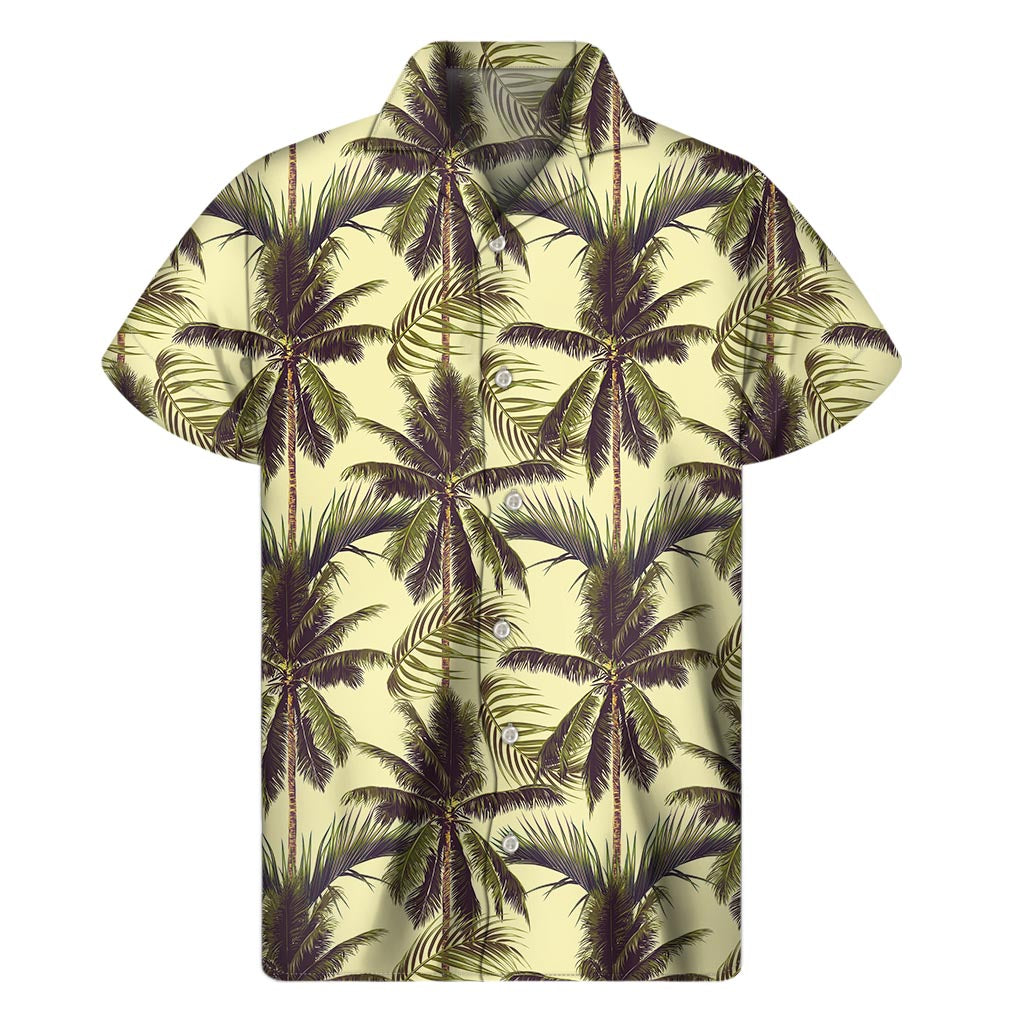 Island Breeze: Vintage Palm Tree Hawaiian Short Sleeve Shirt - 1