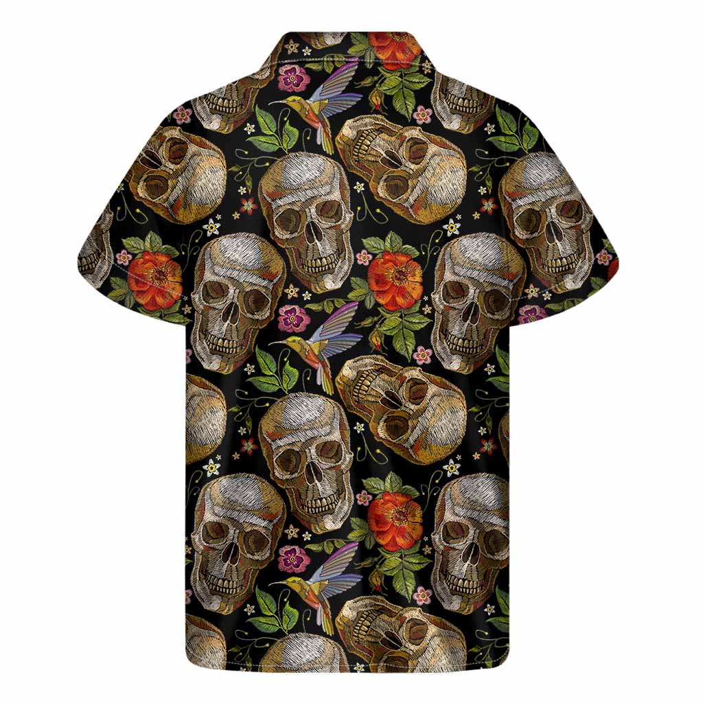 Hawaiian Skull Print Short Sleeve Shirt - 2