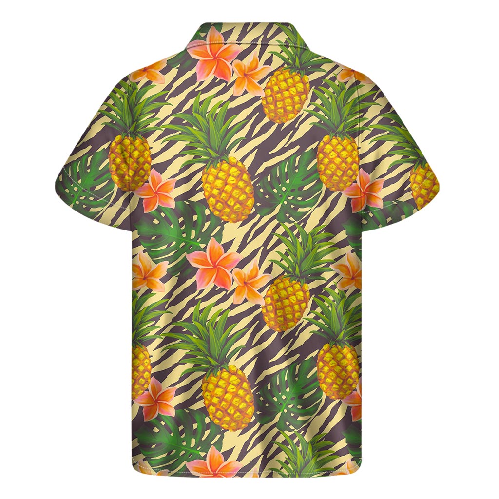 Tropical Vibes: Vintage Zebra Pineapple Hawaiian Short Sleeve Shirt - 1