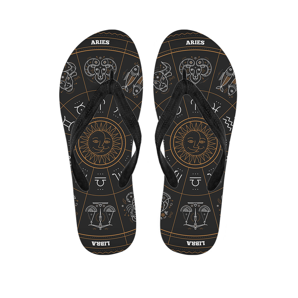 Hawaiian Zodiac Circle Print Flip Flops: The Perfect Addition to Your Hawaiian Outfit - 1