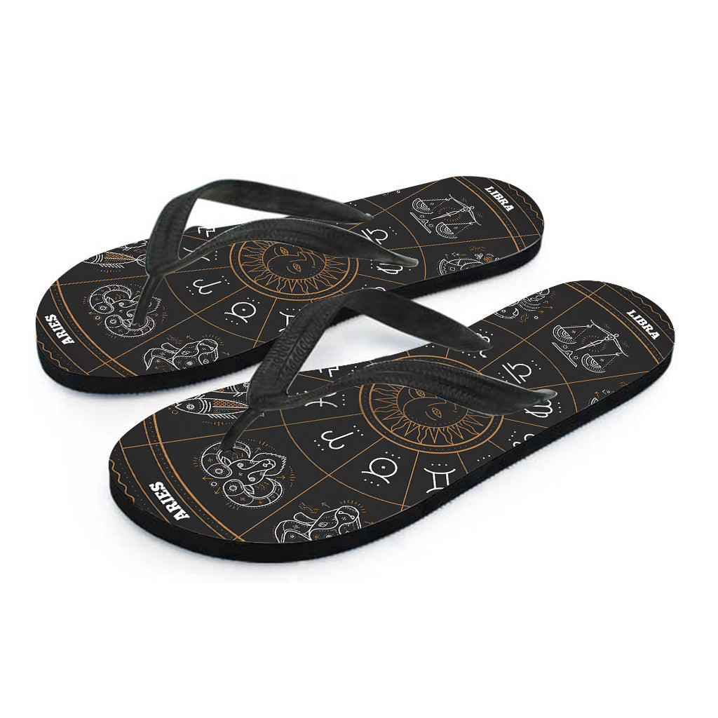 Hawaiian Zodiac Circle Print Flip Flops: The Perfect Addition to Your Hawaiian Outfit - 1