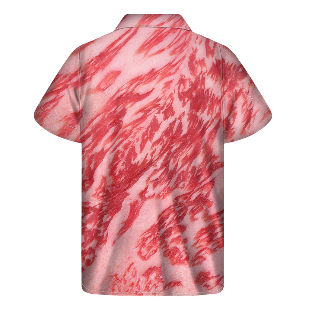 Authentic Hawaiian Style: Wagyu Beef Meat Print Short Sleeve Shirt - 1