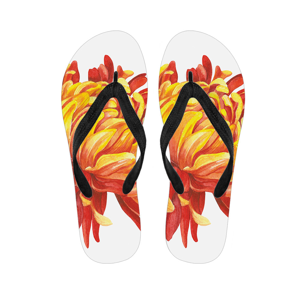 Watercolor Chrysanthemum Hawaiian Flip Flops - Perfect for Your Island Outfit! - 1