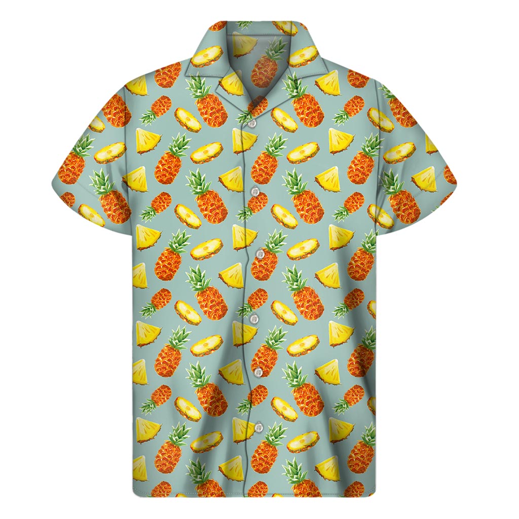 Tropical Vibes: Watercolor Pineapple Hawaiian Shirt - 1