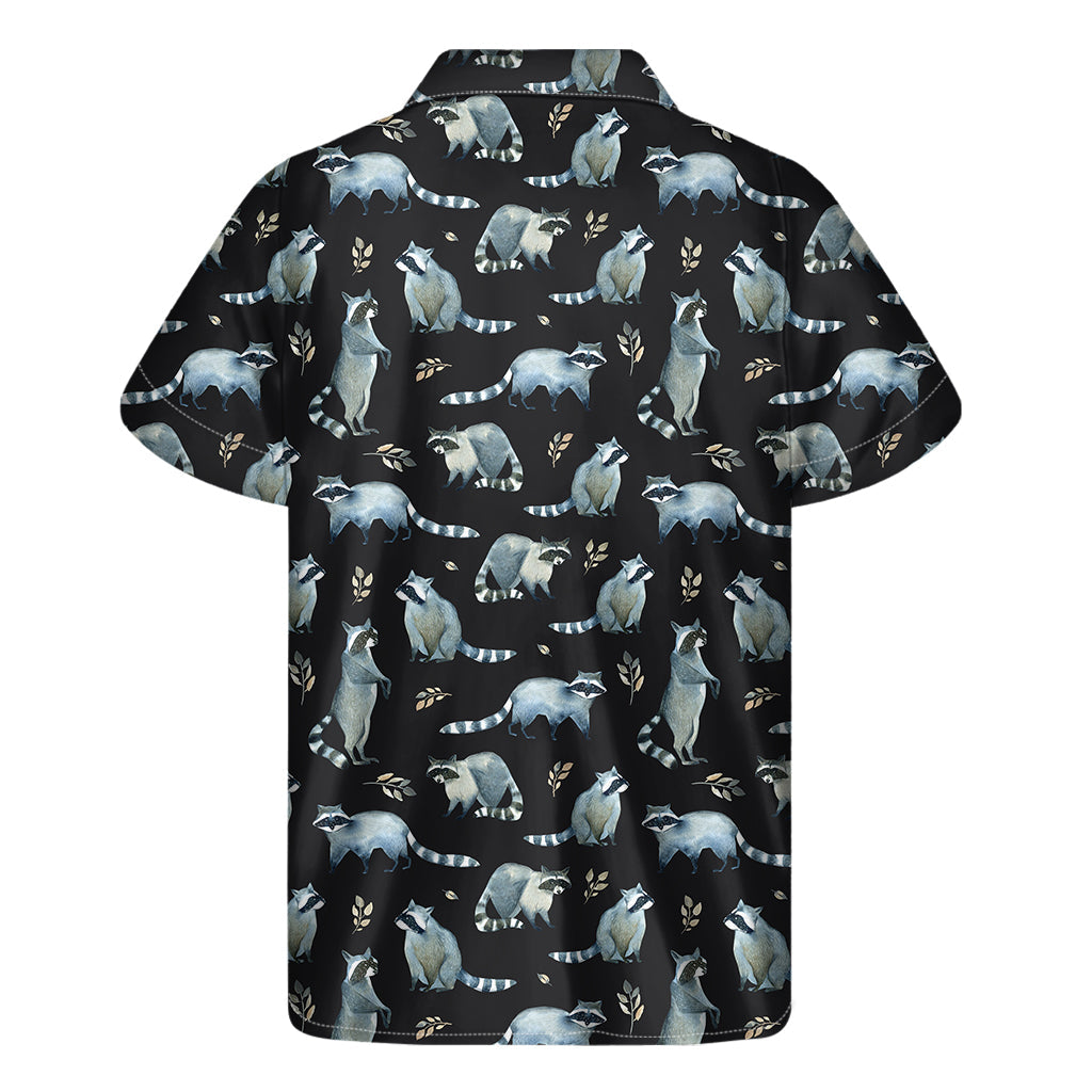 Tropical Vibes: Hawaiian Raccoon Pattern Short Sleeve Shirt - 1