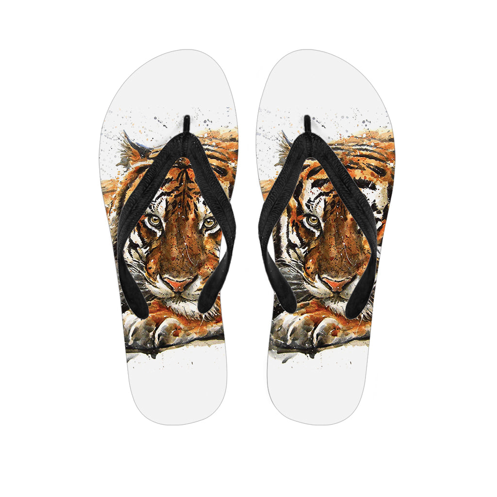 Tropical Tiger Hawaiian Flip Flops: Roaring Style and Comfort - 1