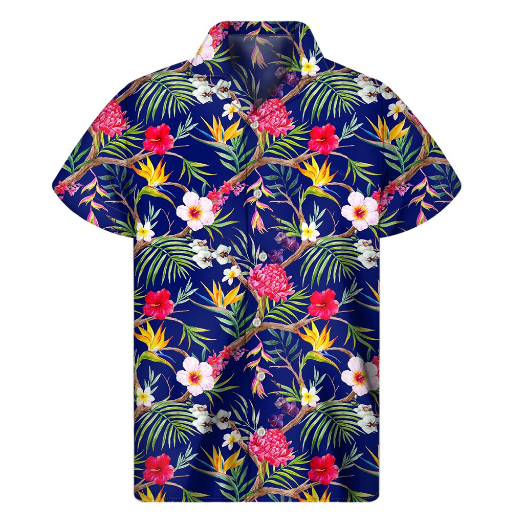 Watercolor Tropical Flower Hawaiian Shirt - 1