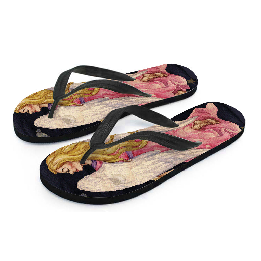 Watercolor Virgo Zodiac Sign Hawaiian Flip Flops - 2