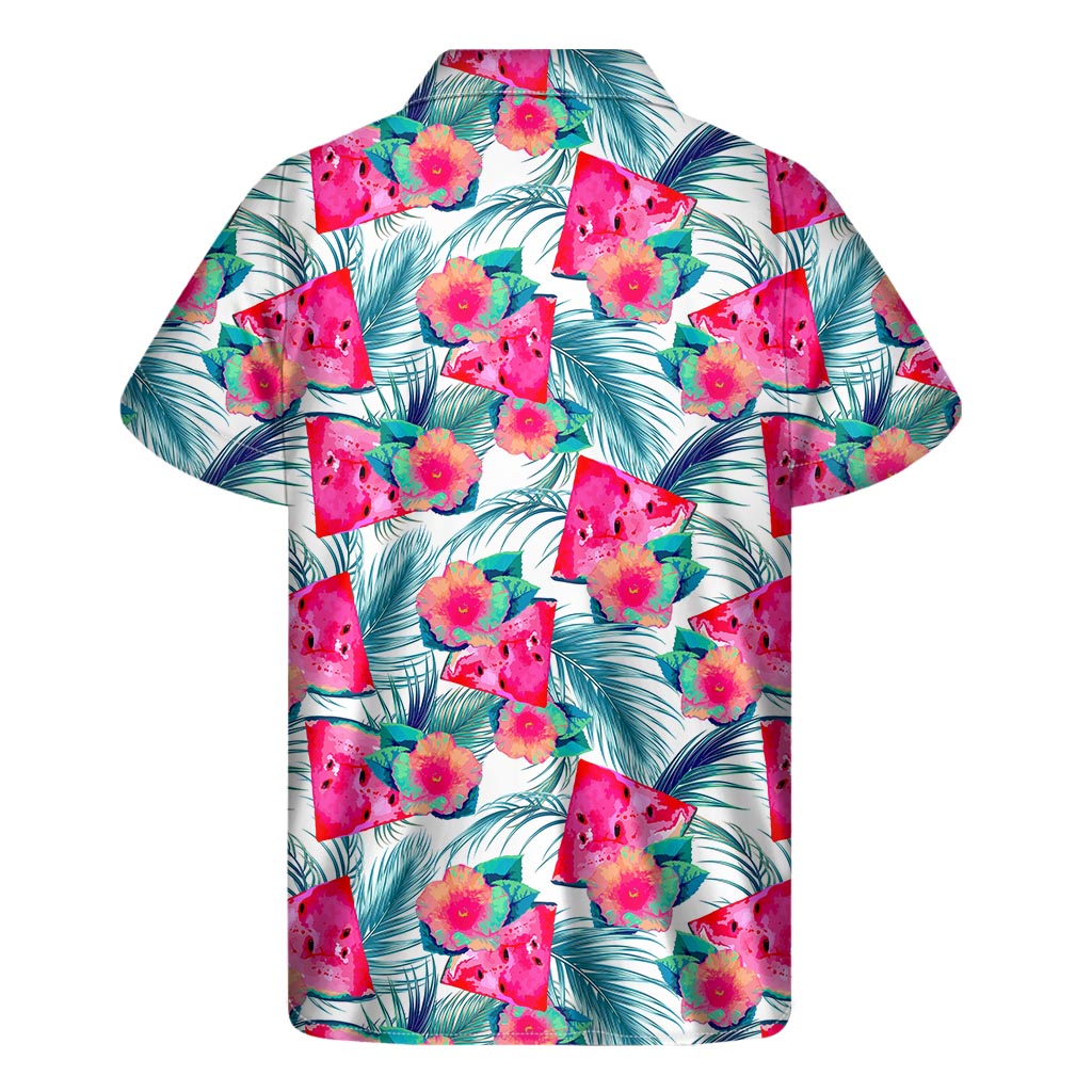 Watermelon Teal Hawaiian Bliss: Men&#39;s Short Sleeve Shirt - 2