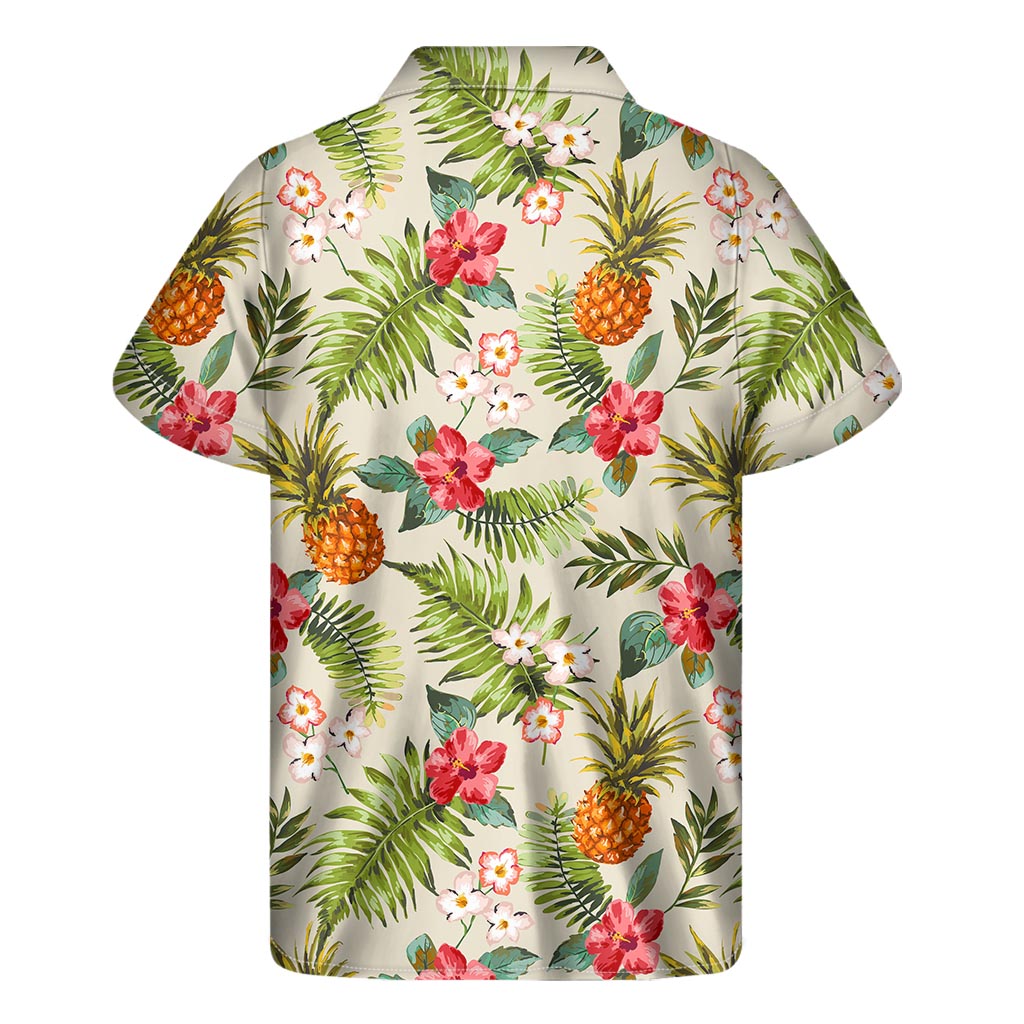 White Aloha Pineapple Pattern Hawaiian Shirt - 2