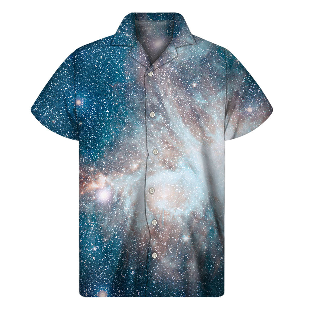 White Cloud Galaxy: Hawaiian Style Short Sleeve Shirt - 1