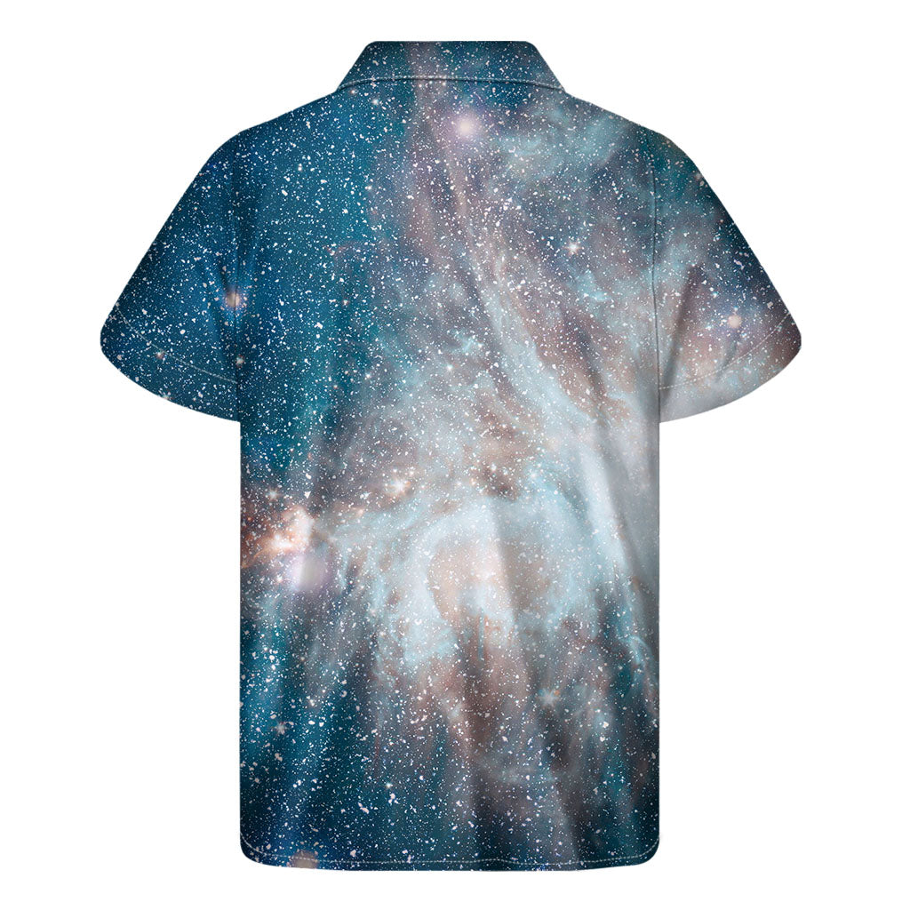 White Cloud Galaxy: Hawaiian Style Short Sleeve Shirt - 2