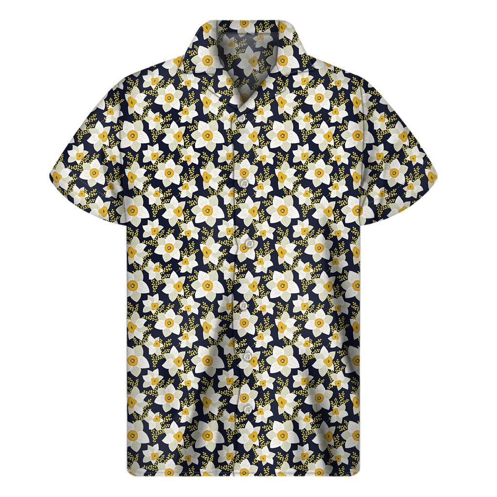 White Daffodil Hawaiian Fusion Shirt: Embrace the Aloha Spirit in Style - 1