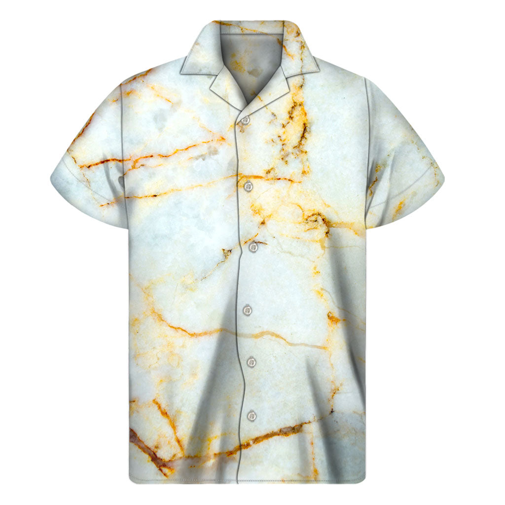 Golden Hawaiian Waves: Men&#39;s Short Sleeve Shirt - 1