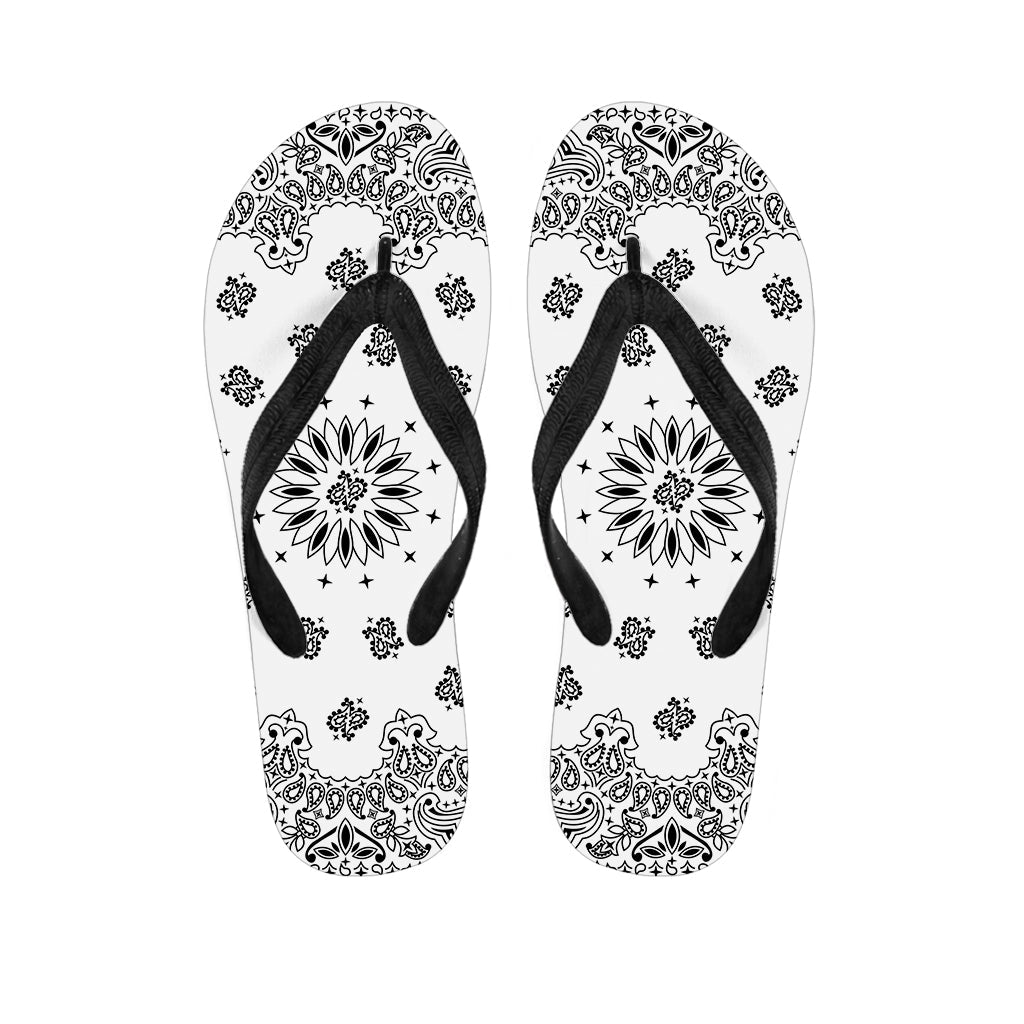 Paisley Bandana Print Hawaiian Flip Flops: The Perfect Addition to Your Island Outfit - 1