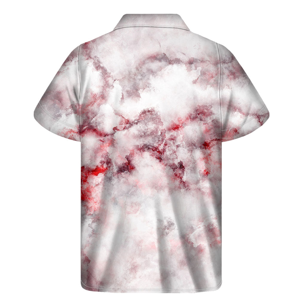 White Ruby Marble Hawaiian Men&#39;s Short Sleeve Shirt - 2