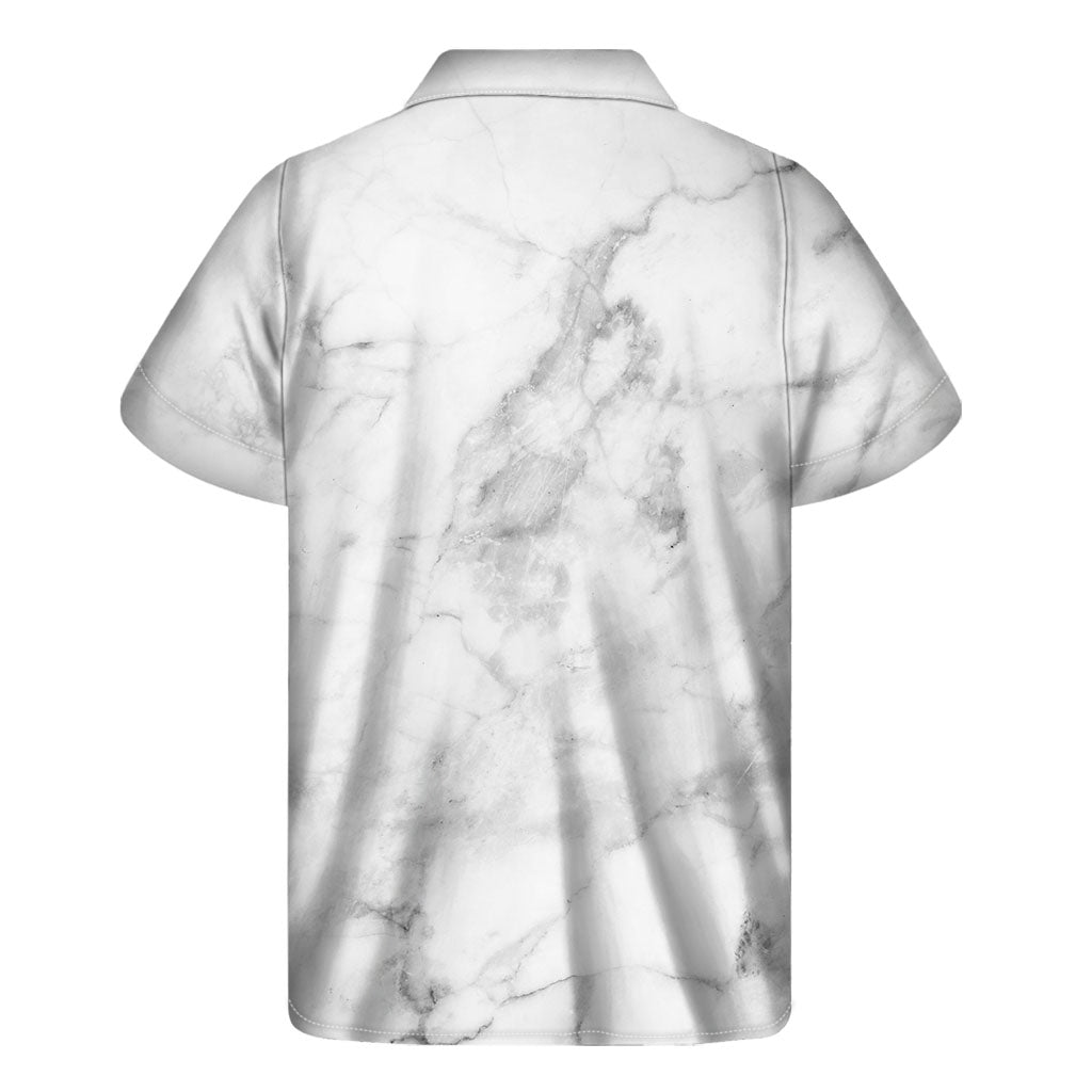 White Smoke Marble Print Hawaiian Shirt: Feel the Aloha Spirit in Style! - 2