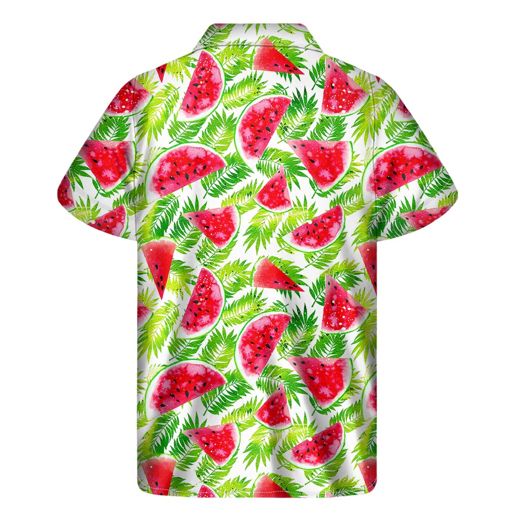 Summer Freshness: Hawaiian Watermelon Print Short Sleeve Shirt - 2