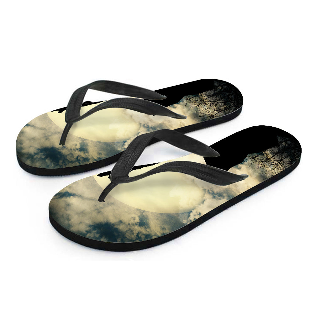 Wolf Howling Hawaiian Print Flip Flops - Perfect for Your Luau Look! - 2