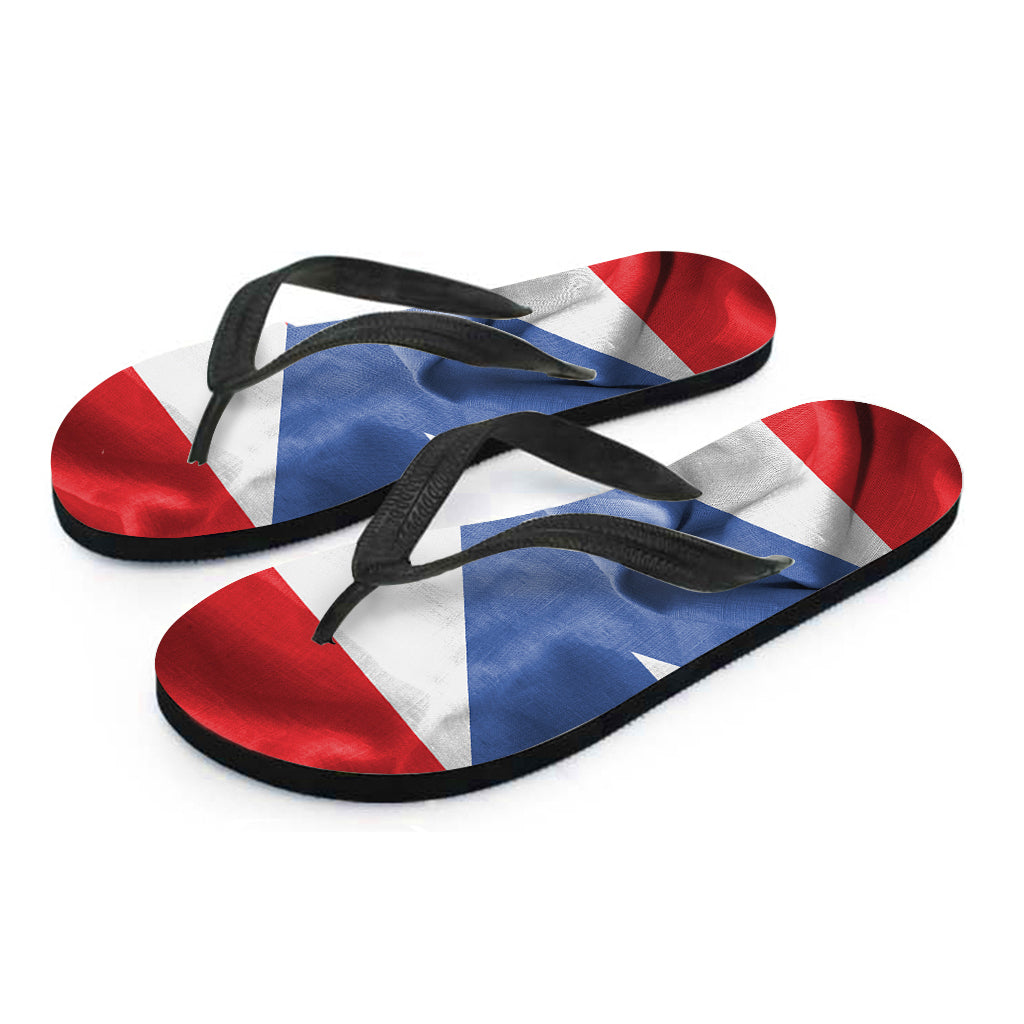 Wrinkled Puerto Rican Flag Print Hawaiian Flip Flops: Perfect for Your Island Style Outfit - 2