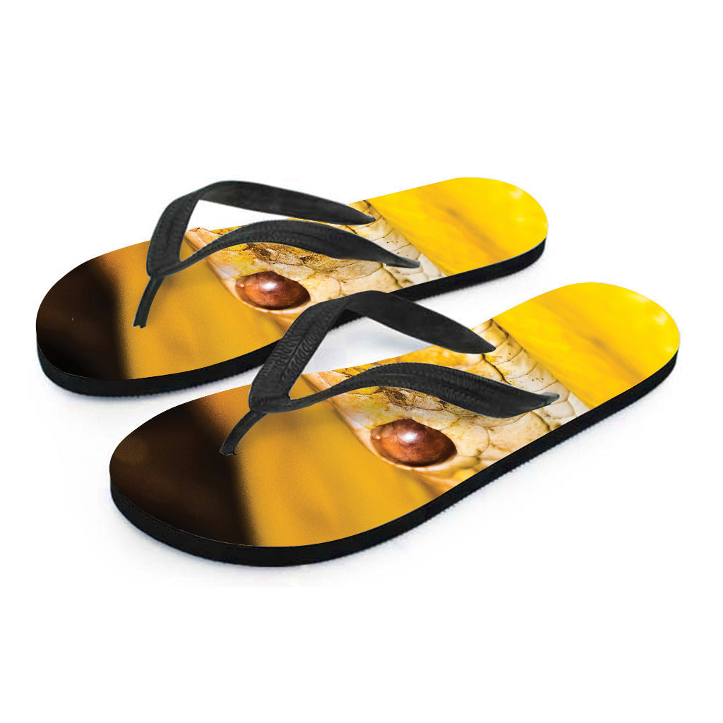 Yellow Python Snake Print Hawaiian Flip Flops: Complete Your Island Outfit - 2