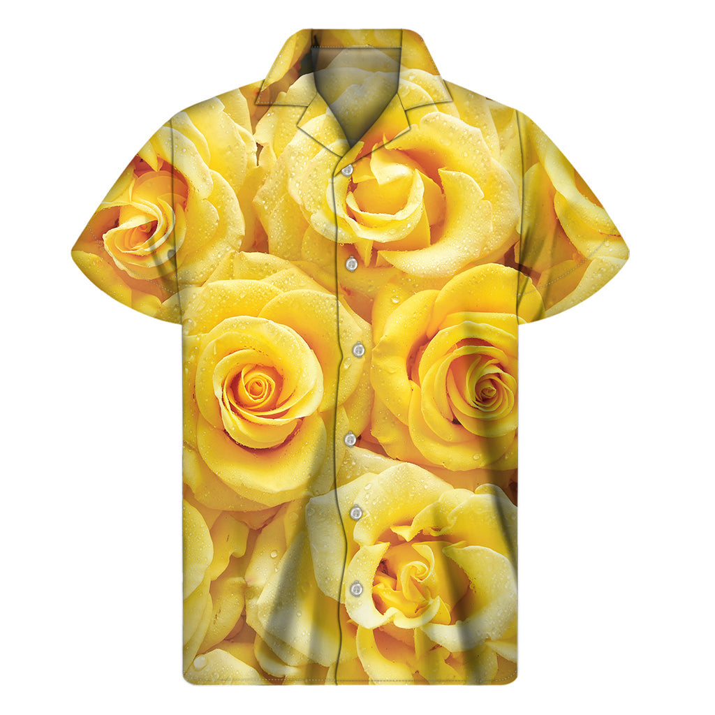 Island Vibes: Yellow Rose Hawaiian Shirt for Men - 1