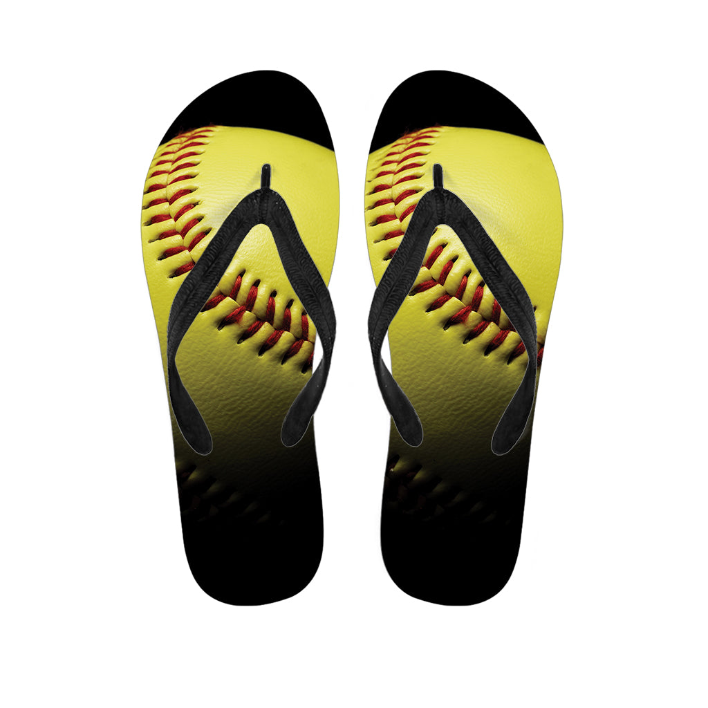 Sunny Yellow Softball Hawaiian Flip Flops: The Perfect Island Style - 1