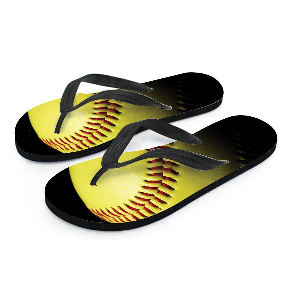 Sunny Yellow Softball Hawaiian Flip Flops: The Perfect Island Style - 2