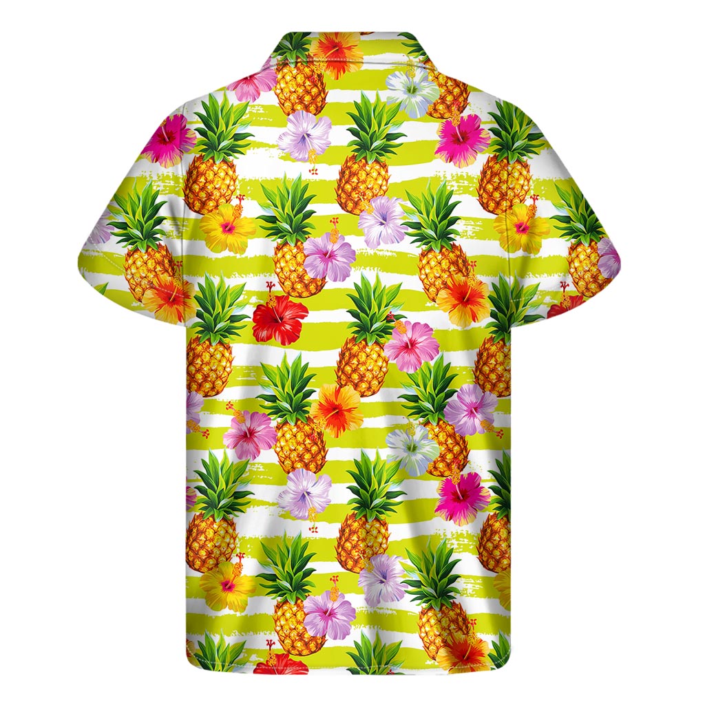 Sunshine Vibes: Hawaiian Pineapple Print Short Sleeve Shirt - 1