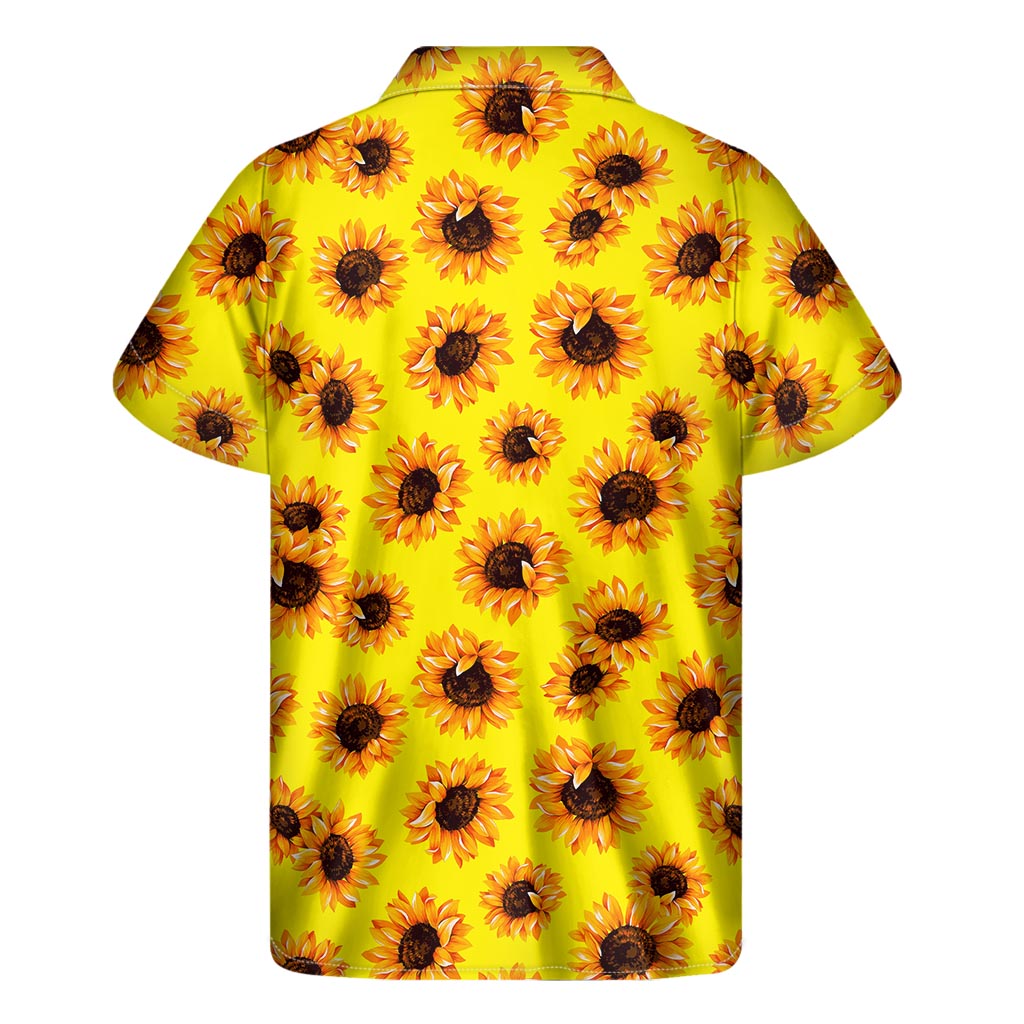 Sun-Kissed Style: Hawaiian Sunflower Pattern Short Sleeve Shirt - 2