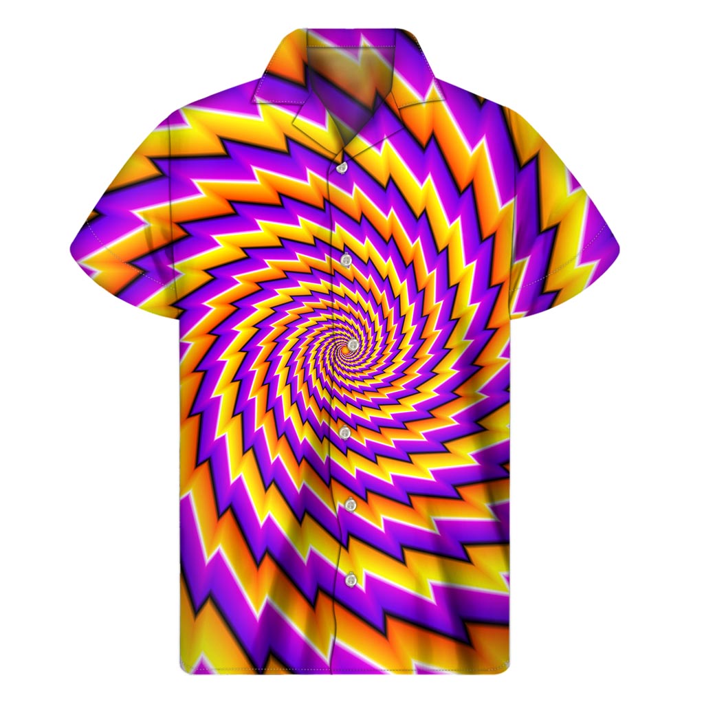 Sunshine Paradise: Hawaiian Short Sleeve Shirt in Twisted moving optical illusion pattern - 1