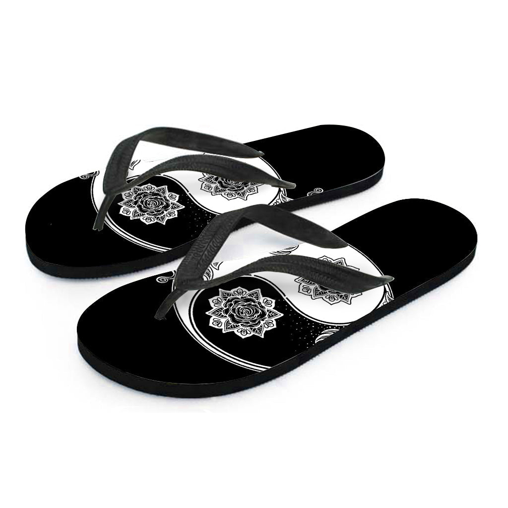 Yin and Yang Koi Carp Fish Hawaiian Flip Flops - Bringing Aloha Vibes to Your Outfit! - 2