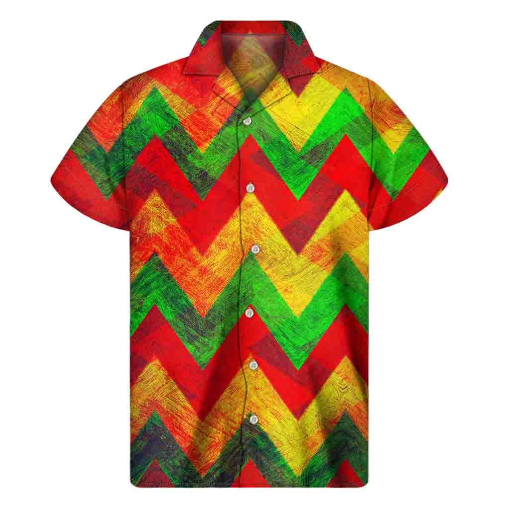 Zig Zag Reggae Hawaiian Style Short Sleeve Shirt - 1