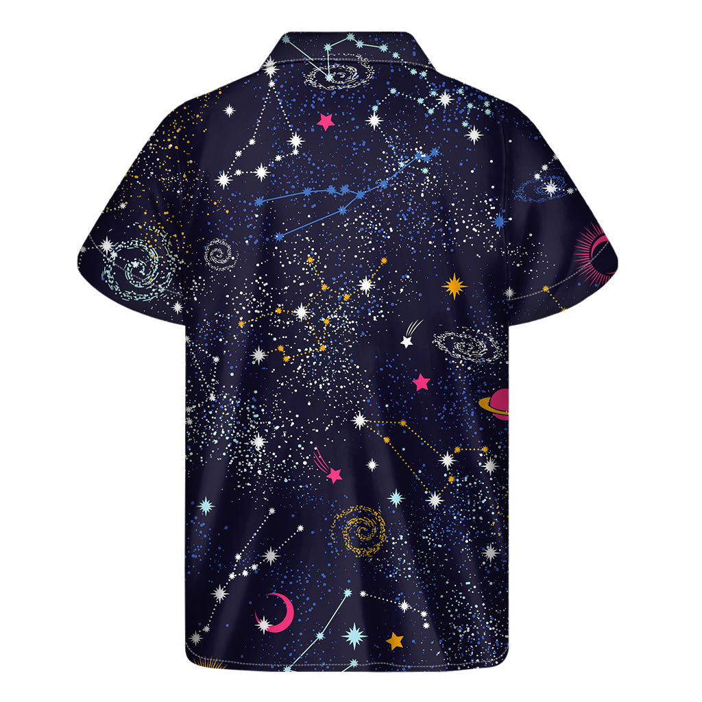 Zodiac Star Signs Galaxy Hawaiian Short Sleeve Shirt - 2