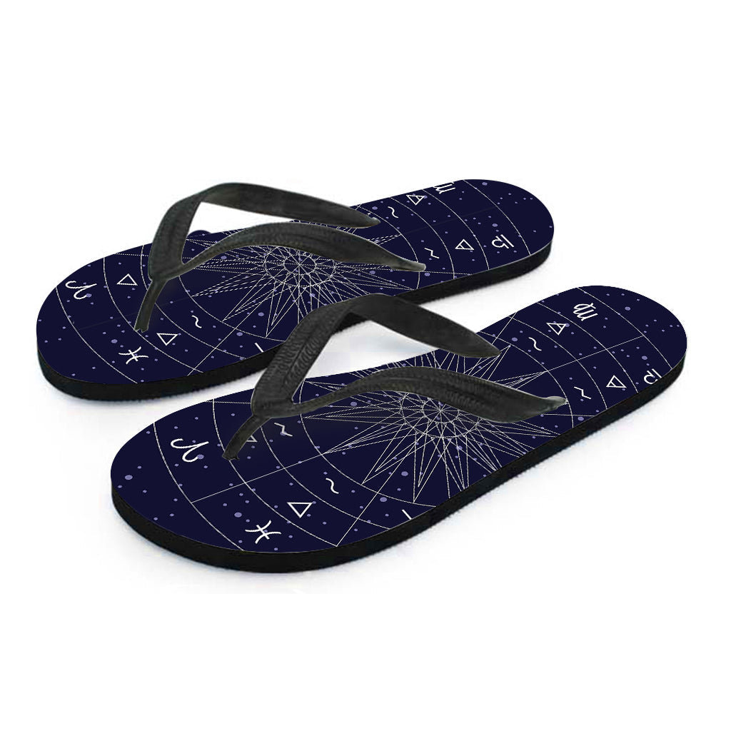 Zodiac Symbols Circle Print Hawaiian Flip Flops: Step Out in Style! - 2